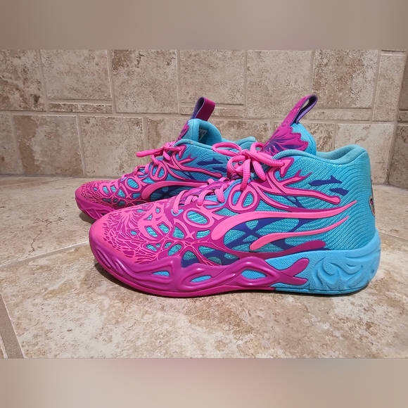 PUMA MB.04 LaMelo Ball Hornets Iridescent Poison Pink Deep Orchid Men’s 9.5 Rare - Picture 3 of 8